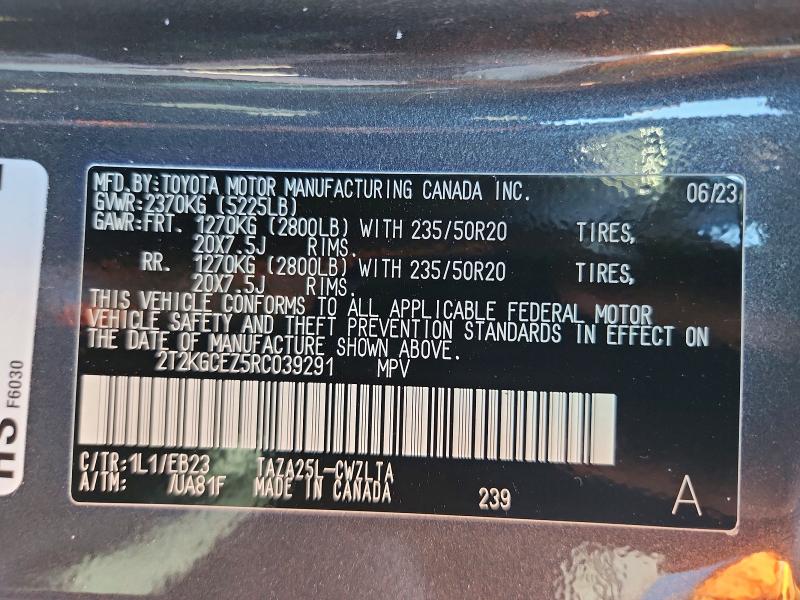 57355166 :رقم المزاد ، 2T2KGCEZ5RC039291 vin ، 2024 Lexus Nx 350 مزاد بيع