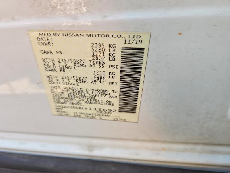 Aukcja sprzedaży 2020 Nissan Murano, vin: 5N1AZ2DS8LN115692, numer aukcji: 58471966