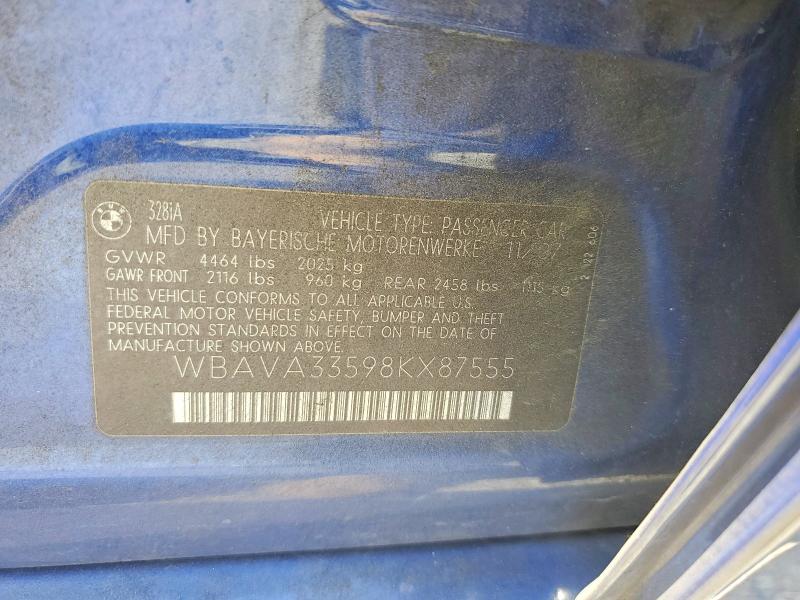 Продажа на аукционе авто 2008 Bmw 328, vin: WBAVA33598KX87555, номер лота: 57249826