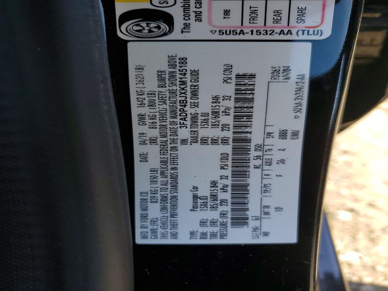 Aukcja sprzedaży 2019 Ford Fiesta, vin: 3FADP4BJXKM145188, numer aukcji: 55289636