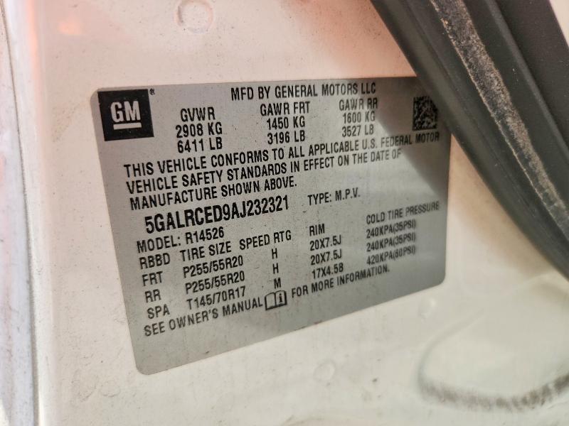 Продажа на аукционе авто 2010 Buick Enclave, vin: 5GALRCED9AJ232321, номер лота: 55627246