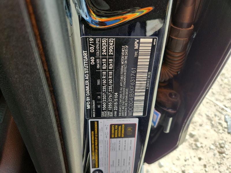 58572126 :رقم المزاد ، WDC0G4JB5KF631761 vin ، 2019 Mercedes-benz Glc مزاد بيع