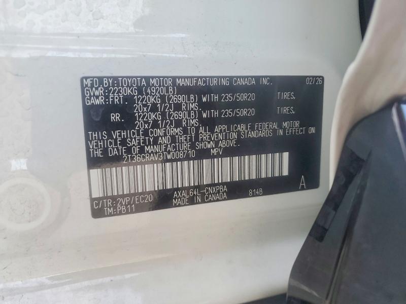 Aukcja sprzedaży 2026 Toyota Rav4, vin: 2T36CRAV3TW008710, numer aukcji: 58378716