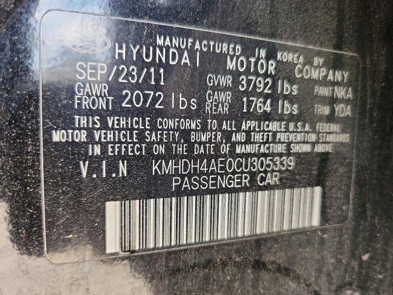 Продажа на аукционе авто 2012 Hyundai Elantra, vin: KMHDH4AE0CU305339, номер лота: 57574196