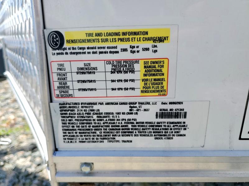 Продажа на аукционе авто 2024 American Cargo Grp Inc Unknown, vin: 7V0W11227SU421340, номер лота: 58065996