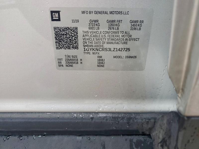 57705396 :رقم المزاد ، 1GYKNCRS3LZ142725 vin ، 2020 Cadillac Xt5 مزاد بيع
