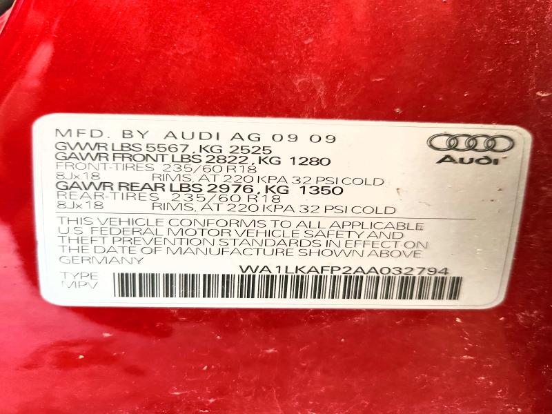 Продаж на аукціоні авто 2010 Audi Q5, vin: WA1LKAFP2AA032794, номер лоту: 56231376