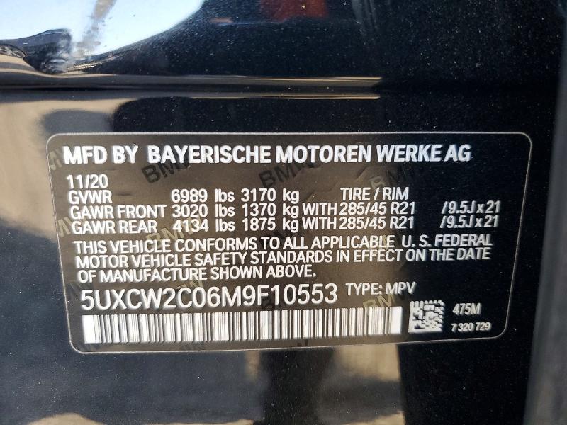 Aukcja sprzedaży 2021 Bmw X7, vin: 5UXCW2C06M9F10553, numer aukcji: 56082116