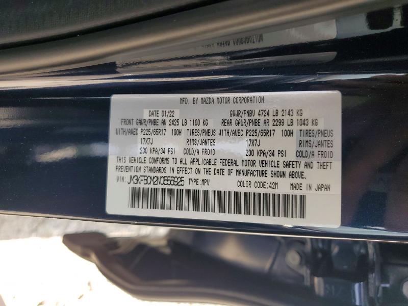 2022 Mazda Cx-5 მანქანა იყიდება აუქციონზე, vin: JM3KFBCM2N0556925, აუქციონის ნომერი: 56503266