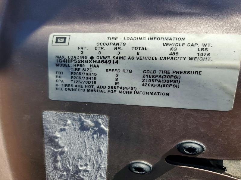 1999 Buick Lesabre მანქანა იყიდება აუქციონზე, vin: 1G4HP52K6XH464914, აუქციონის ნომერი: 85455985