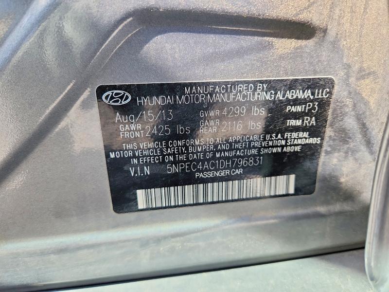 58233446 :رقم المزاد ، 5NPEC4AC1DH796831 vin ، 2013 Hyundai Sonata مزاد بيع