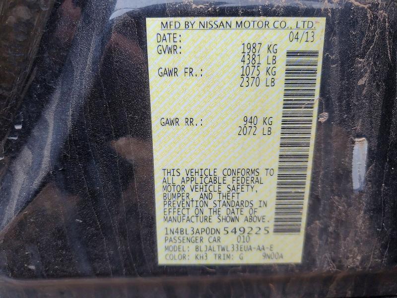 Aukcja sprzedaży 2013 Nissan Altima, vin: 1N4BL3AP0DN549225, numer aukcji: 58470626
