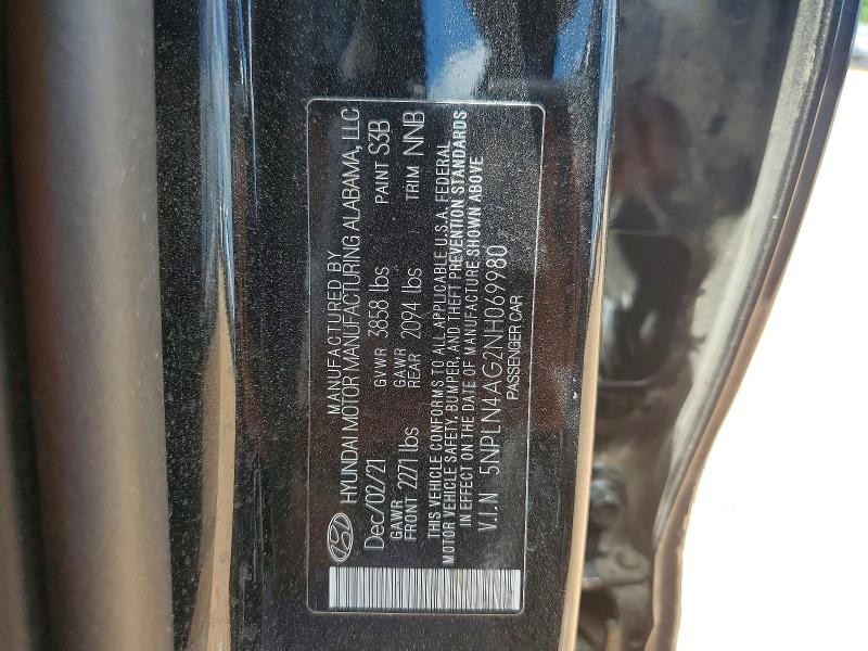 2022 Hyundai Elantra მანქანა იყიდება აუქციონზე, vin: 5NPLN4AG2NH069980, აუქციონის ნომერი: 58090076