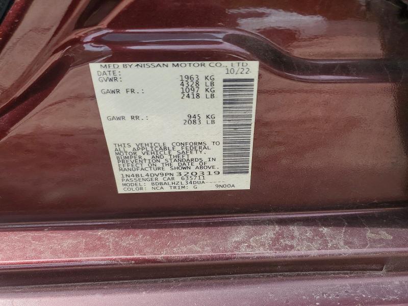 Aukcja sprzedaży 2023 Nissan Altima, vin: 1N4BL4DV9PN320319, numer aukcji: 57869976