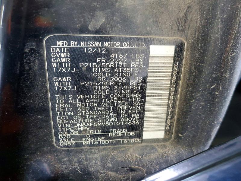 Продаж на аукціоні авто 2013 Nissan Juke, vin: JN8AF5MV8DT214636, номер лоту: 58088236