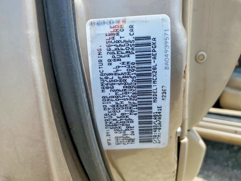 57507136 :رقم المزاد ، 4T1BF28BX2U251950 vin ، 2002 Toyota Avalon مزاد بيع