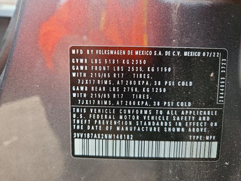55770486 :رقم المزاد ، 3VV1B7AX2NM146182 vin ، 2022 Volkswagen Tiguan مزاد بيع