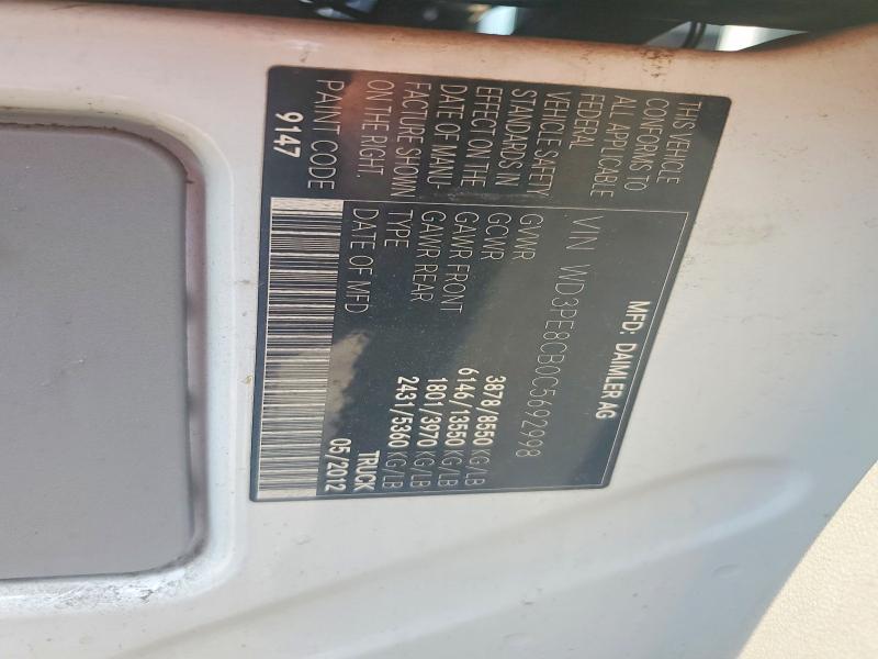 58036646 :رقم المزاد ، WD3PE8CB0C5692998 vin ، 2012 Mercedes-benz Sprinter مزاد بيع