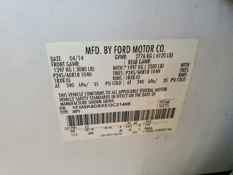Aukcja sprzedaży 2014 Ford Explorer, vin: 1FM5K8D8XEGC21498, numer aukcji: 55730396
