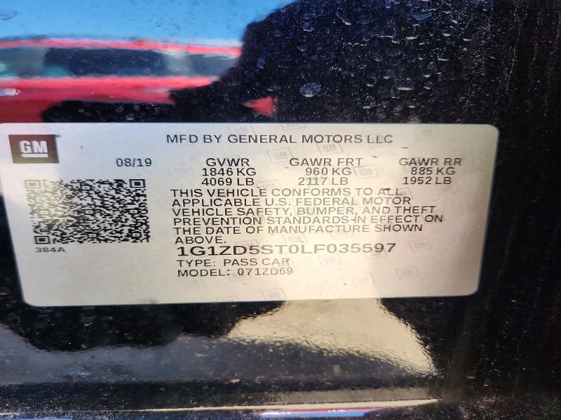 55893906 :رقم المزاد ، 1G1ZD5ST0LF035597 vin ، 2020 Chevrolet Malibu مزاد بيع