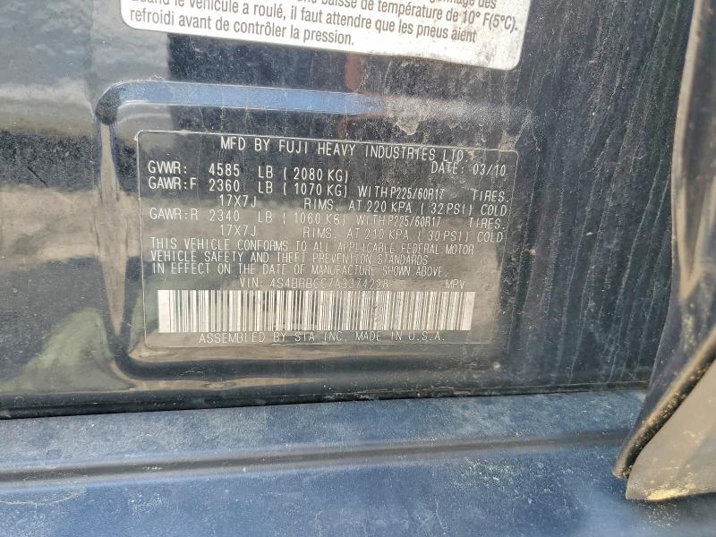 Aukcja sprzedaży 2010 Subaru Outback, vin: 4S4BRBCC7A3374228, numer aukcji: 59389586