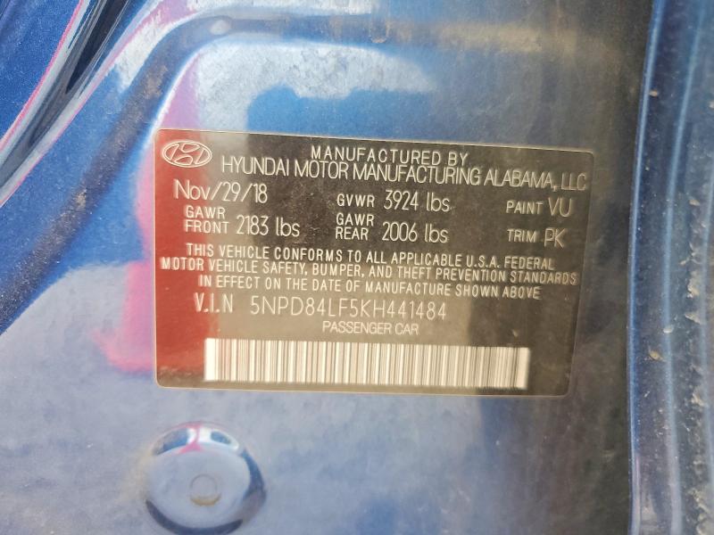 2019 Hyundai Elantra მანქანა იყიდება აუქციონზე, vin: 5NPD84LF5KH441484, აუქციონის ნომერი: 58560396