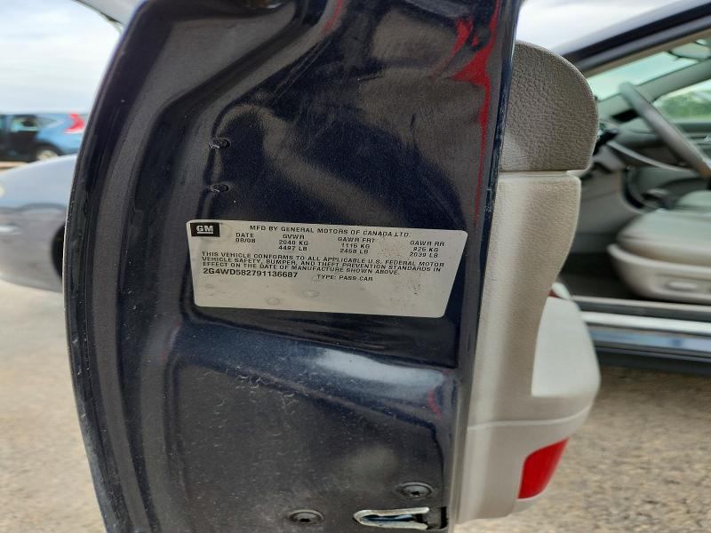 2009 Buick Lacrosse მანქანა იყიდება აუქციონზე, vin: 2G4WD582791136687, აუქციონის ნომერი: 55219106