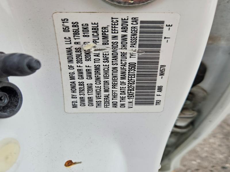 58381626 :رقم المزاد ، 19XFB2F82FE073500 vin ، 2015 Honda Civic مزاد بيع