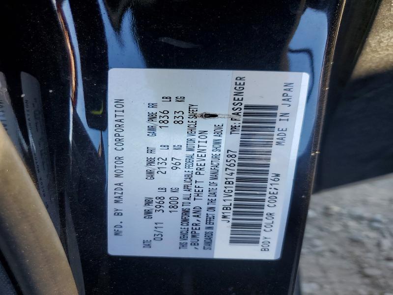 Продаж на аукціоні авто 2011 Mazda 3, vin: JM1BL1VG1B1476587, номер лоту: 56849286