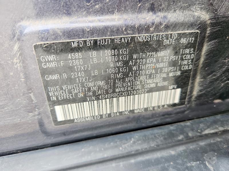 Aukcja sprzedaży 2013 Subaru Outback, vin: 4S4BRBCCXD1203022, numer aukcji: 56842026
