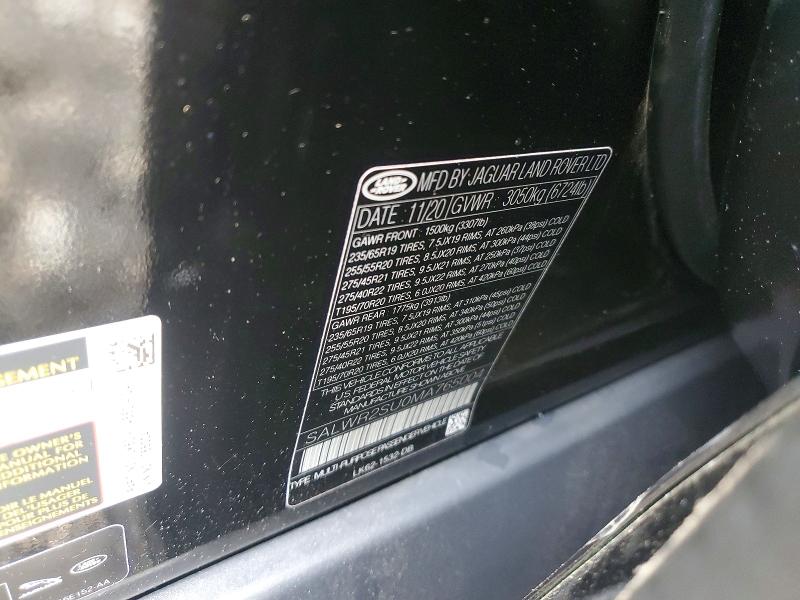 Aukcja sprzedaży 2021 Land Rover Range Rover Sport, vin: SALWR2SU0MA765004, numer aukcji: 58251676