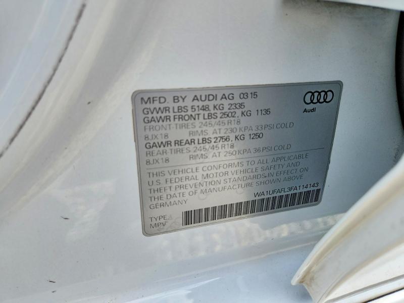 56301026 :رقم المزاد ، WA1UFAFL3FA114143 vin ، 2015 Audi A4 Allroad مزاد بيع