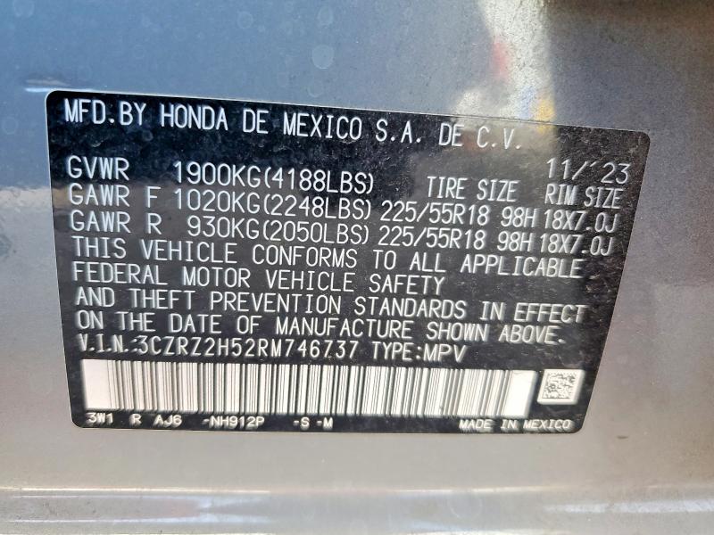 58640906 :رقم المزاد ، 3CZRZ2H52RM746737 vin ، 2024 Honda Hr-v مزاد بيع