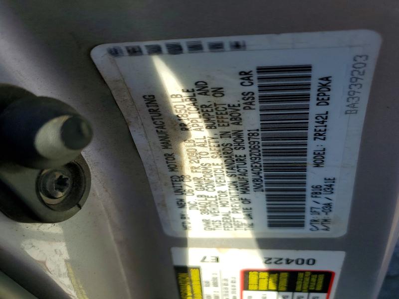 58070156 :رقم المزاد ، 1NXBU40EX9Z069781 vin ، 2009 Toyota Corolla مزاد بيع