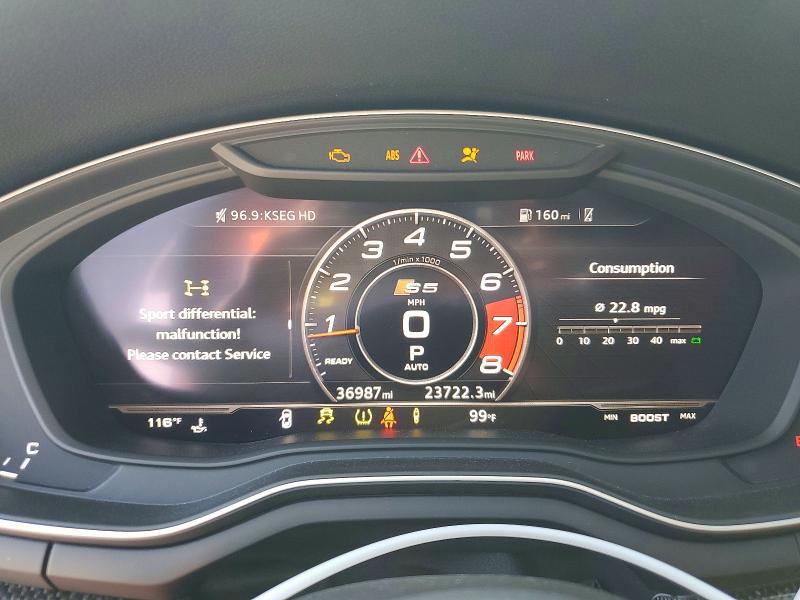 2018 Audi S5 მანქანა იყიდება აუქციონზე, vin: WAU24GF54JN021301, აუქციონის ნომერი: 58480196