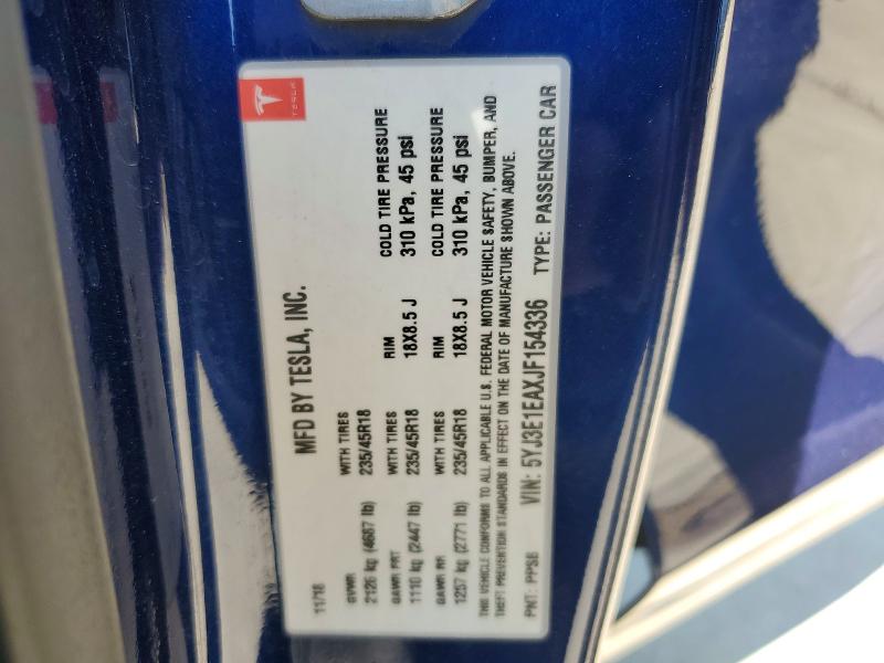 Aukcja sprzedaży 2018 Tesla Model 3, vin: 5YJ3E1EAXJF154336, numer aukcji: 57086996