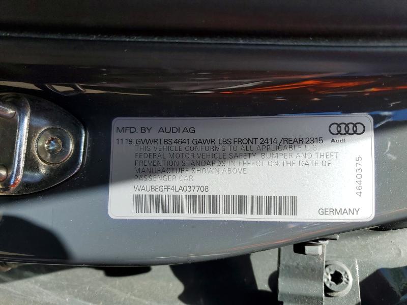 Продажа на аукционе авто 2020 Audi A3, vin: WAUBEGFF4LA037708, номер лота: 57386786