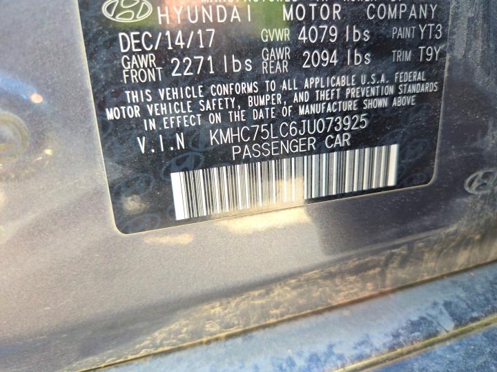 Продаж на аукціоні авто 2018 Hyundai Ioniq, vin: KMHC75LC6JU073925, номер лоту: 57922026