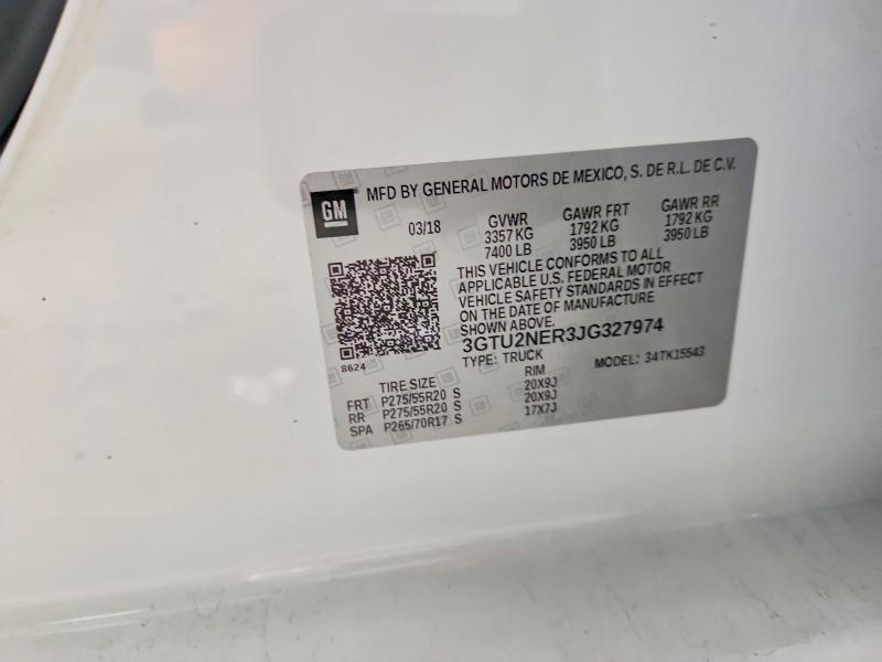 Продажа на аукционе авто 2018 Gmc Sierra, vin: 3GTU2NER3JG327974, номер лота: 58597656