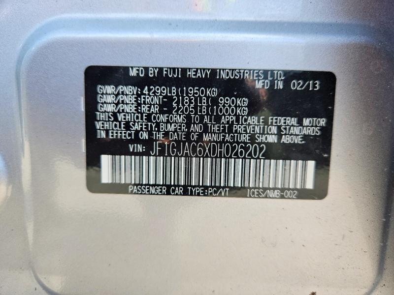 57232076 :رقم المزاد ، JF1GJAC6XDH026202 vin ، 2013 Subaru Impreza مزاد بيع