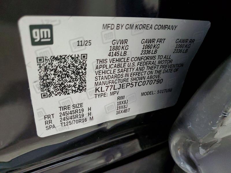 Продаж на аукціоні авто 2026 Chevrolet Trax, vin: KL77LJEP5TC070790, номер лоту: 56642436