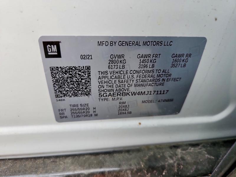 Продажа на аукционе авто 2021 Buick Enclave, vin: 5GAERBKW4MJ171117, номер лота: 59185966