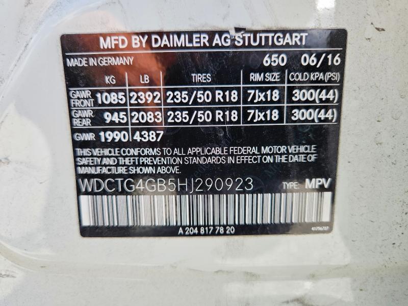 Продаж на аукціоні авто 2017 Mercedes-benz Gla, vin: WDCTG4GB5HJ290923, номер лоту: 56854836