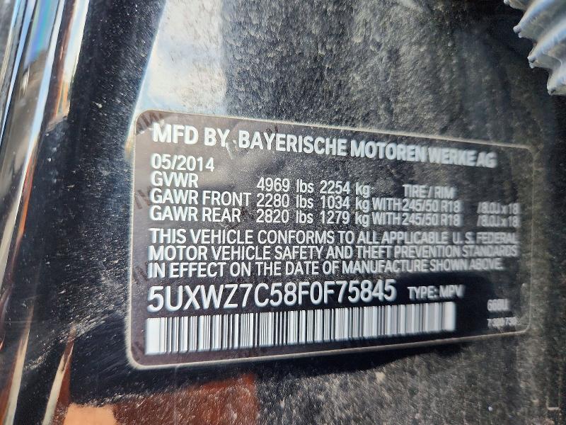 Продажа на аукционе авто 2015 Bmw X3, vin: 5UXWZ7C58F0F75845, номер лота: 55737366