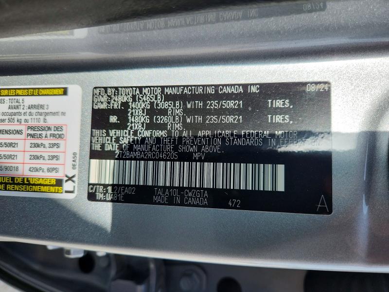 Продажа на аукционе авто 2024 Lexus Rx 350, vin: 2T2BAMBA2RC046205, номер лота: 59229036