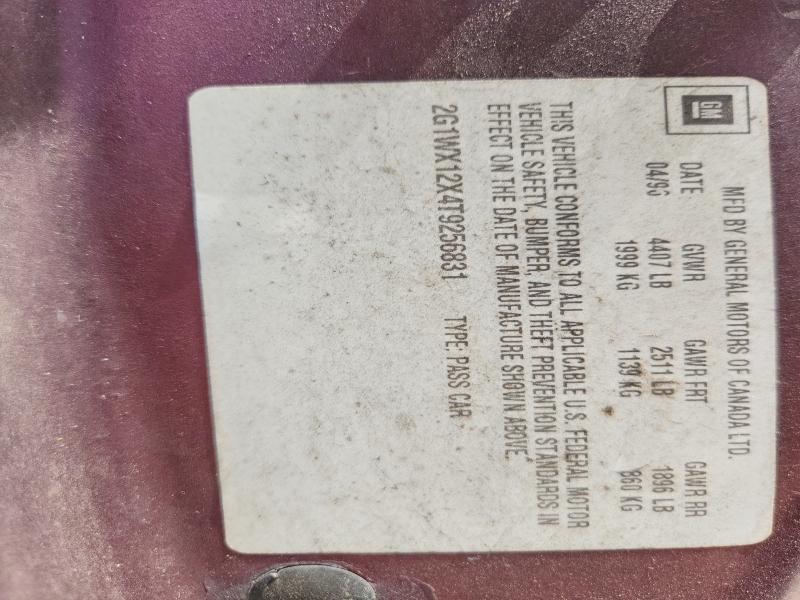 55884626 :رقم المزاد ، 2G1WX12X4T9256831 vin ، 1996 Chevrolet Monte Carlo مزاد بيع
