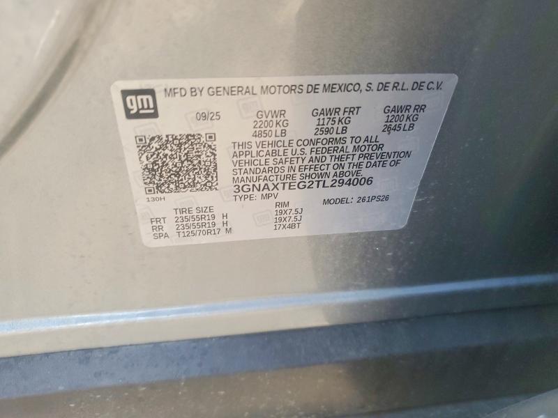 Aukcja sprzedaży 2026 Chevrolet Equinox, vin: 3GNAXTEG2TL294006, numer aukcji: 56526446