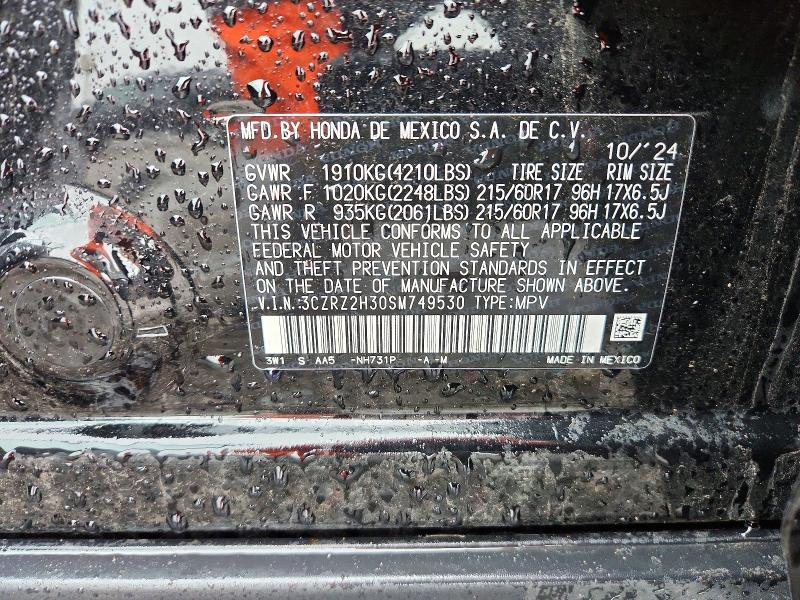 Aukcja sprzedaży 2025 Honda Hr-v, vin: 3CZRZ2H30SM749530, numer aukcji: 57649206