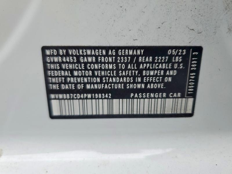 2023 Volkswagen Golf R მანქანა იყიდება აუქციონზე, vin: WVWBB7CD4PW198342, აუქციონის ნომერი: 58452876