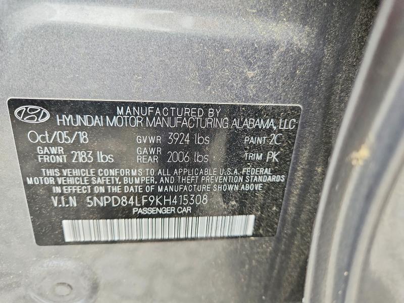 Aukcja sprzedaży 2019 Hyundai Elantra, vin: 5NPD84LF9KH415308, numer aukcji: 56972556